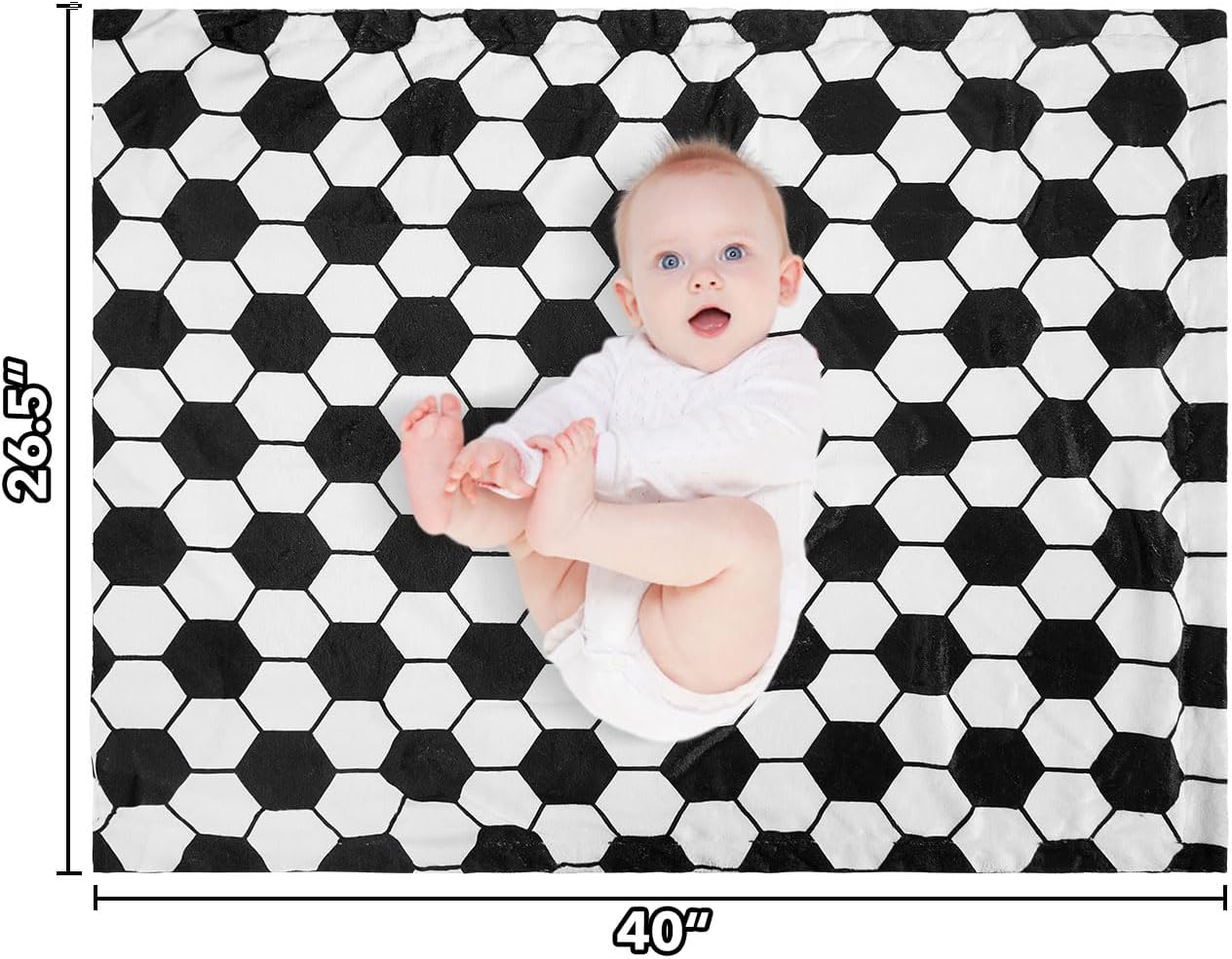 DCOOLGO Soccer Baby Blanket Soft Fleece with Dotted Backing