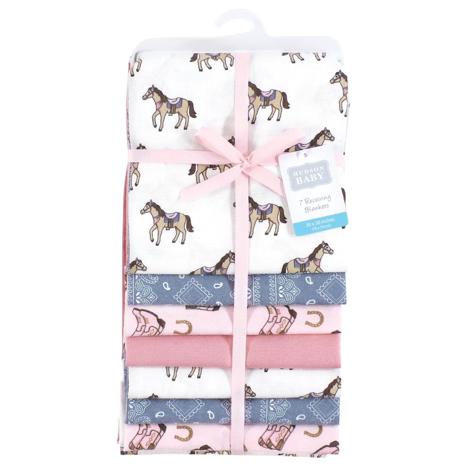 Hudson Baby Unisex Flannel Receiving Blankets 7-Pack Cowgirl