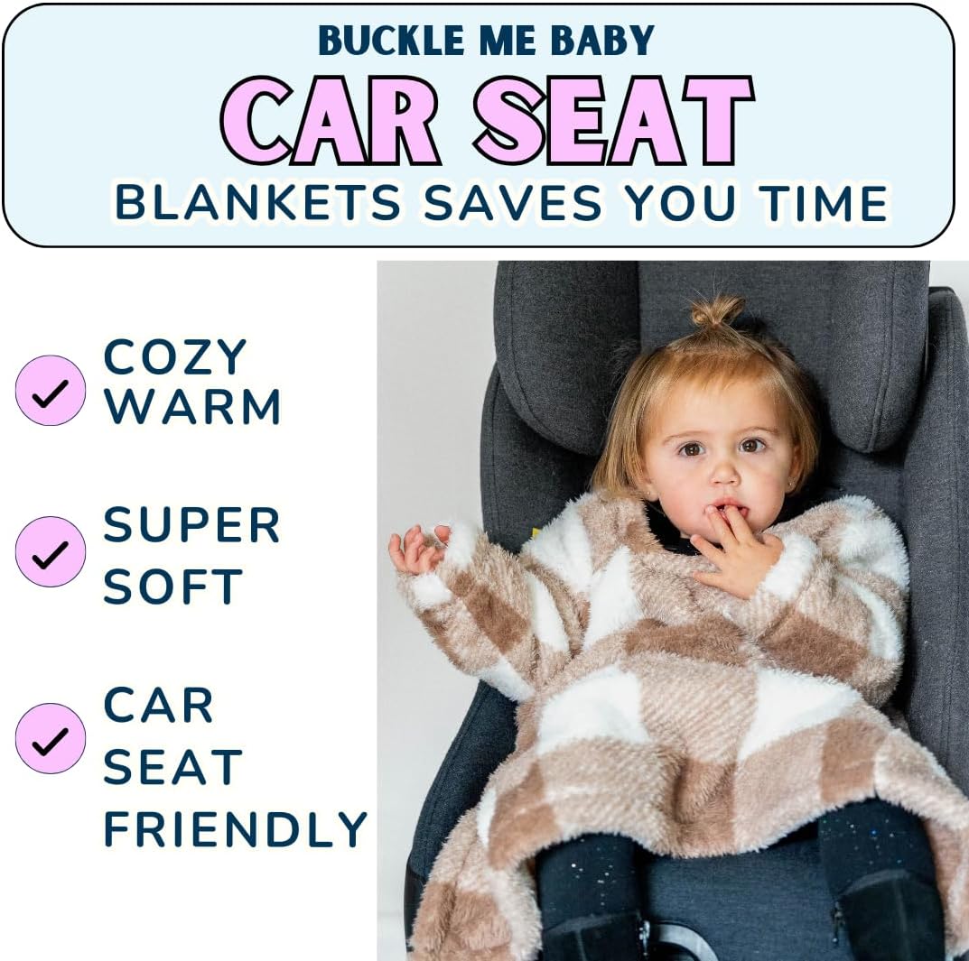 Buckle Me Baby Car Seat Blanket - Cozy Warm Sherpa Cover