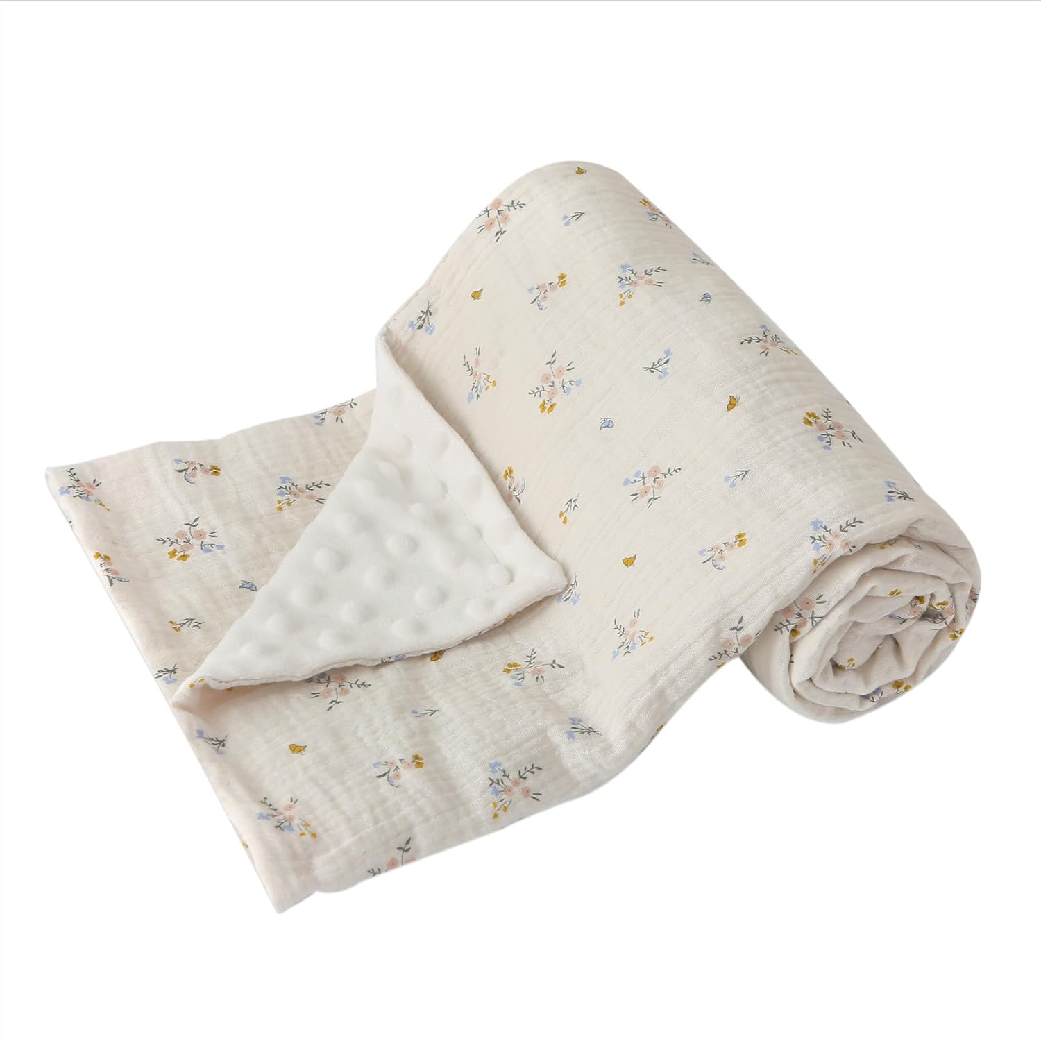 DaysU Super Soft Reversible Baby Blanket with Floral Design