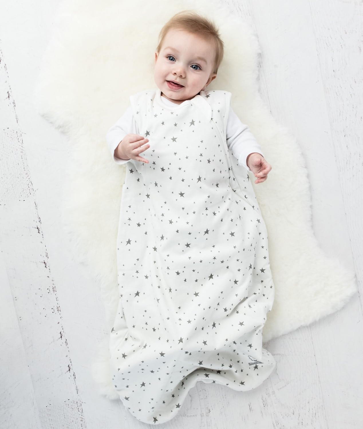 Woolino Merino Wool Organic Cotton Baby Sleep Sack - 4 Season Stars Design