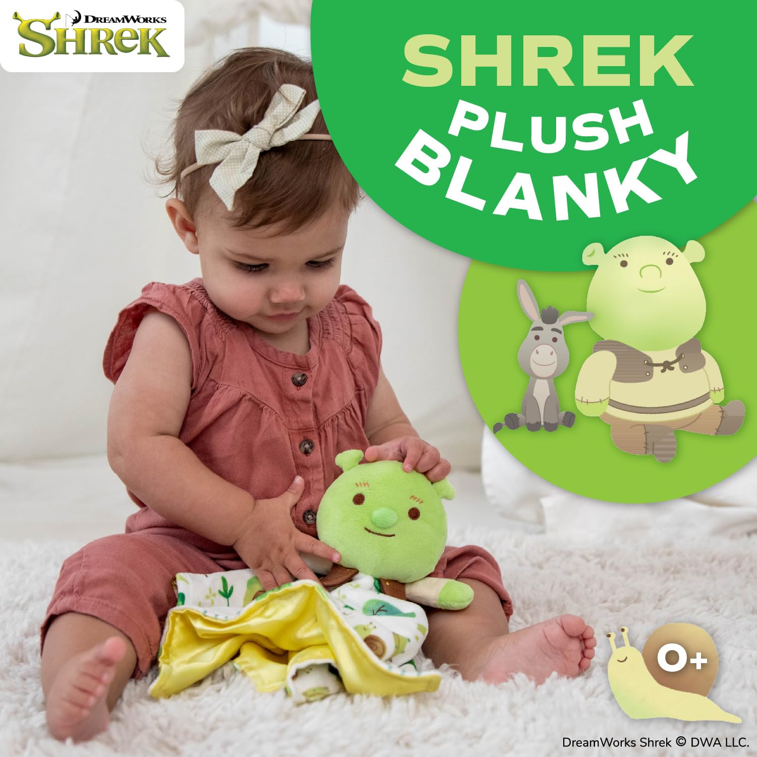 Shrek Blanky Plush Shrek Head with Embroidered Face