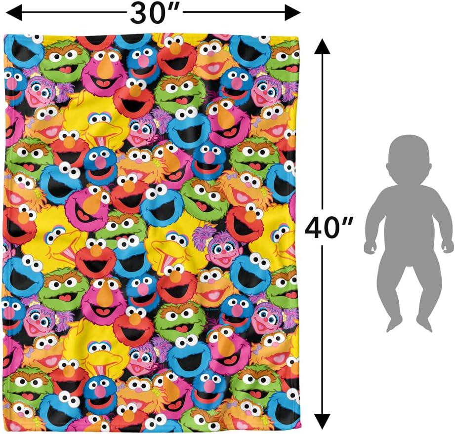LOGOVISION Sesame Street Baby Blanket 30X40 Character Head Collage