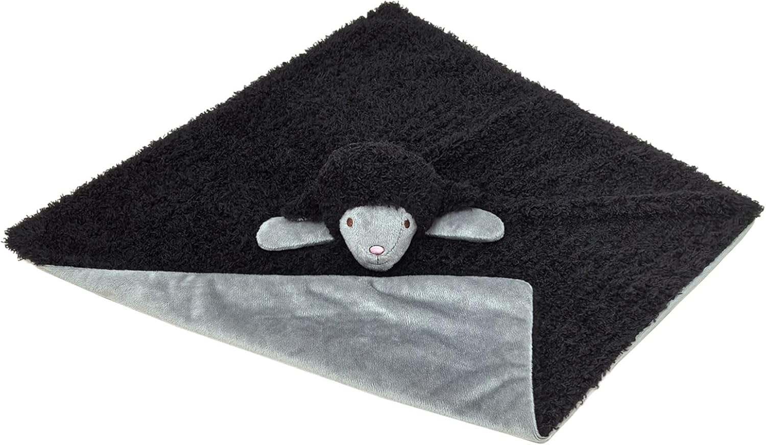 Baby Black Lamb Soft Stuffed Animal Security Blanket 14 Inches