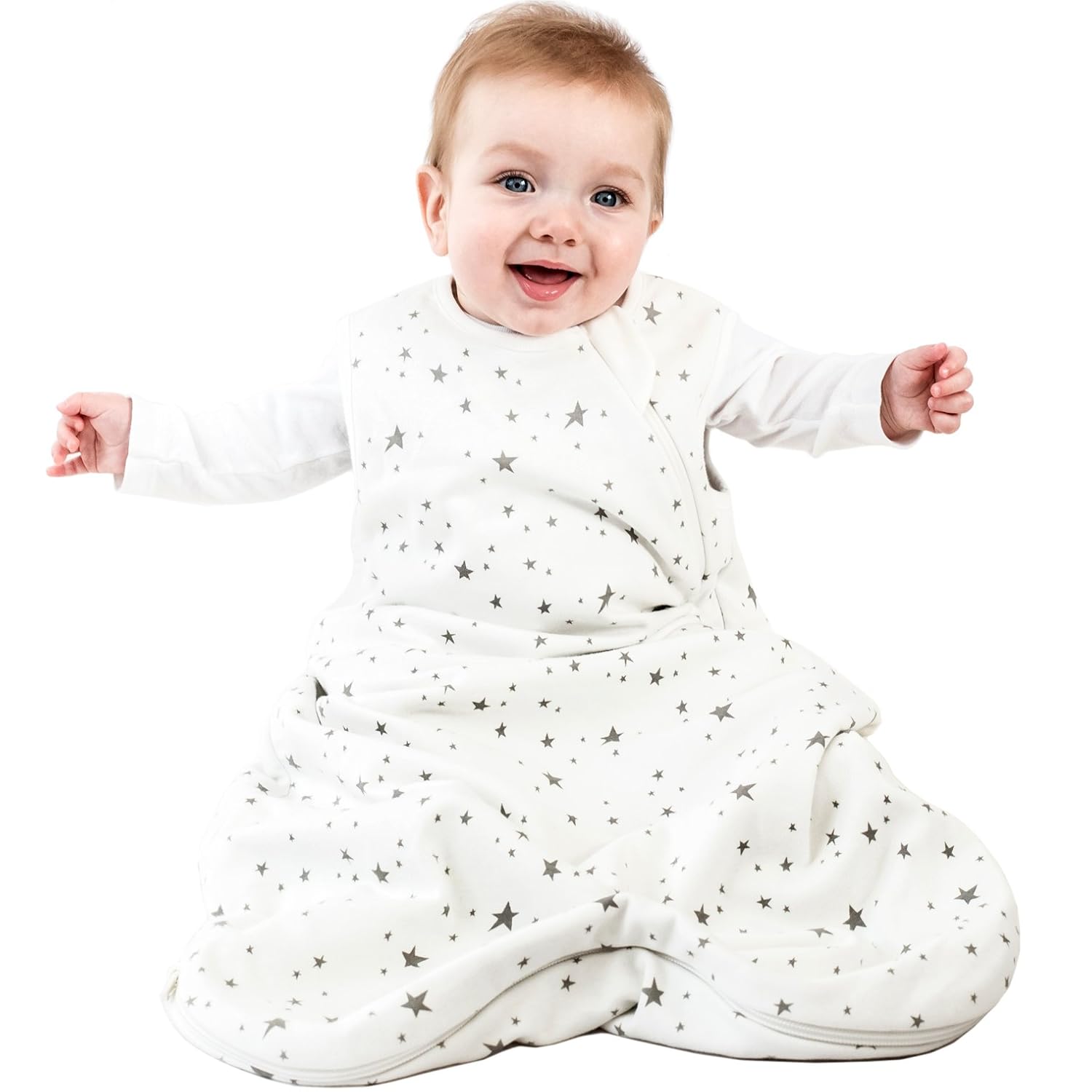 Woolino Merino Wool Organic Cotton Baby Sleep Sack - 4 Season Stars Design