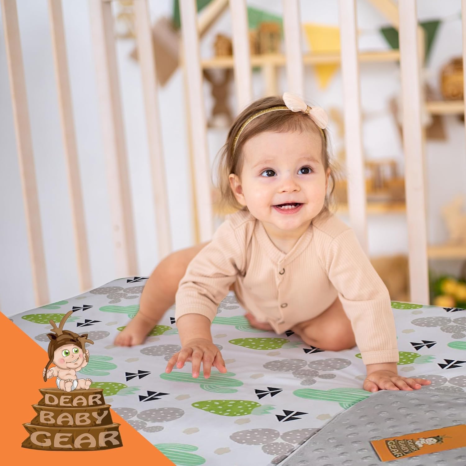 Dear Baby Gear Reversible Blanket - Soft 40x30 Cactus Dot