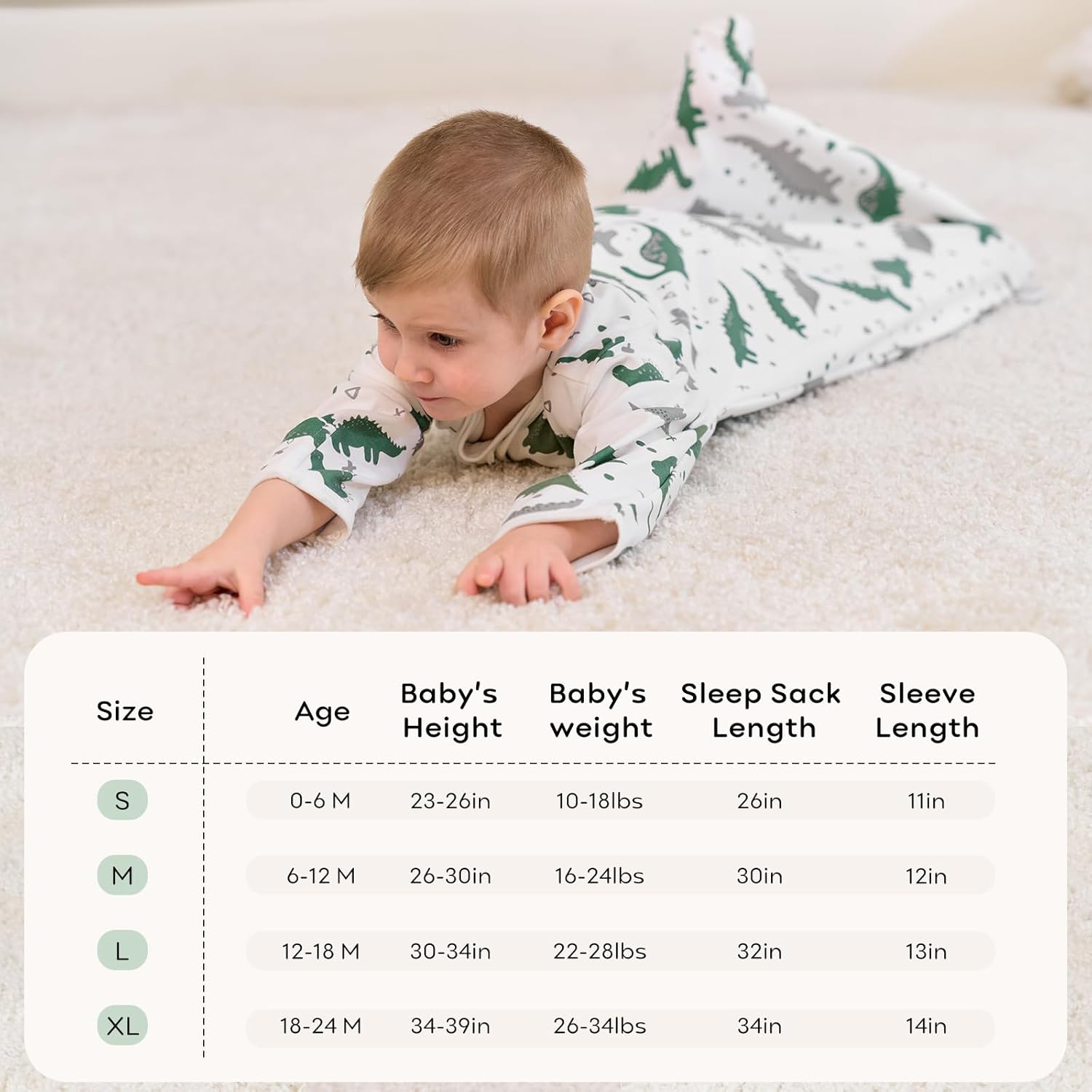 Unnivoll Baby Sleep Sack 6-12 Months 2 Pack 05 Tog