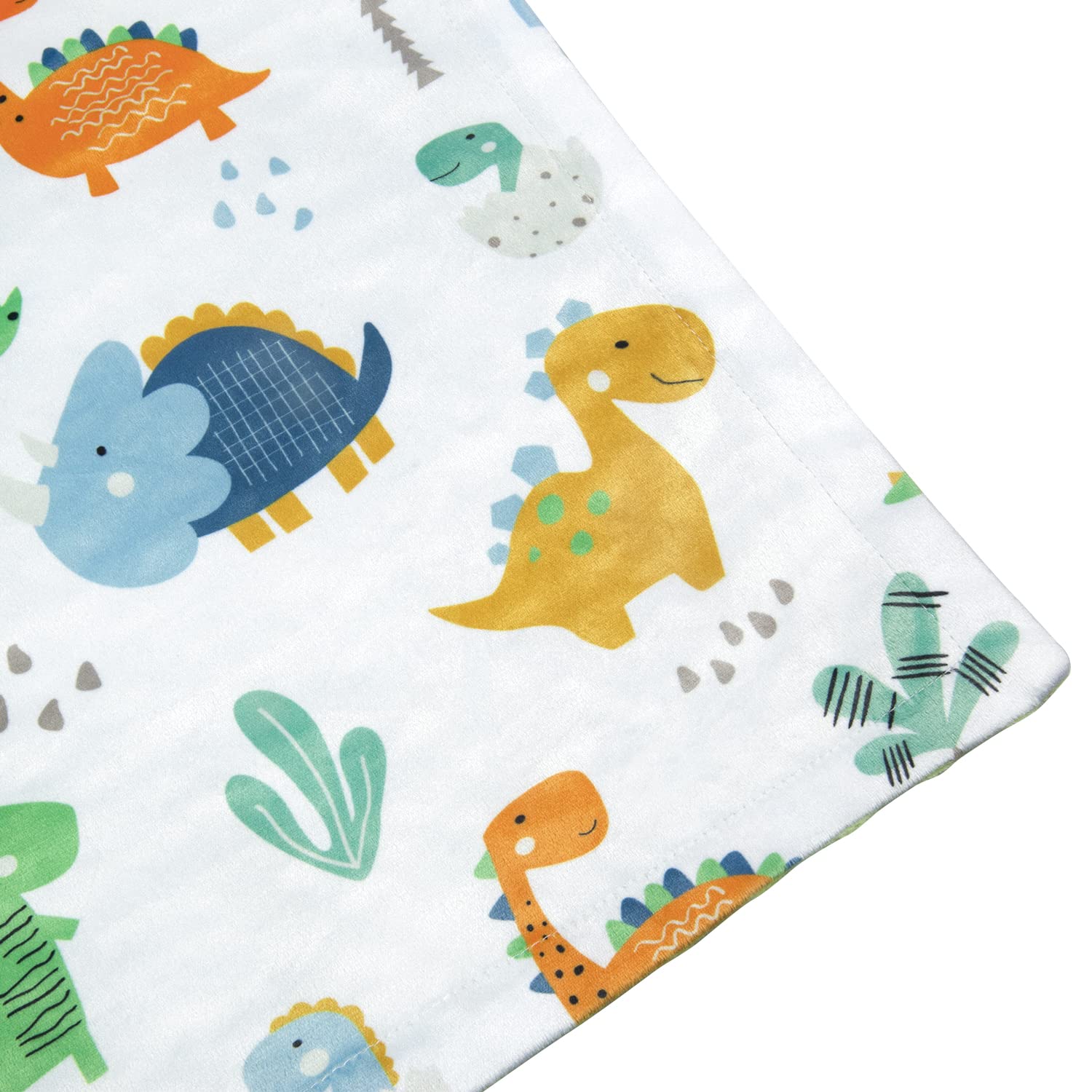HOMRITAR Multicolor Dinosaur Minky Blanket for Baby