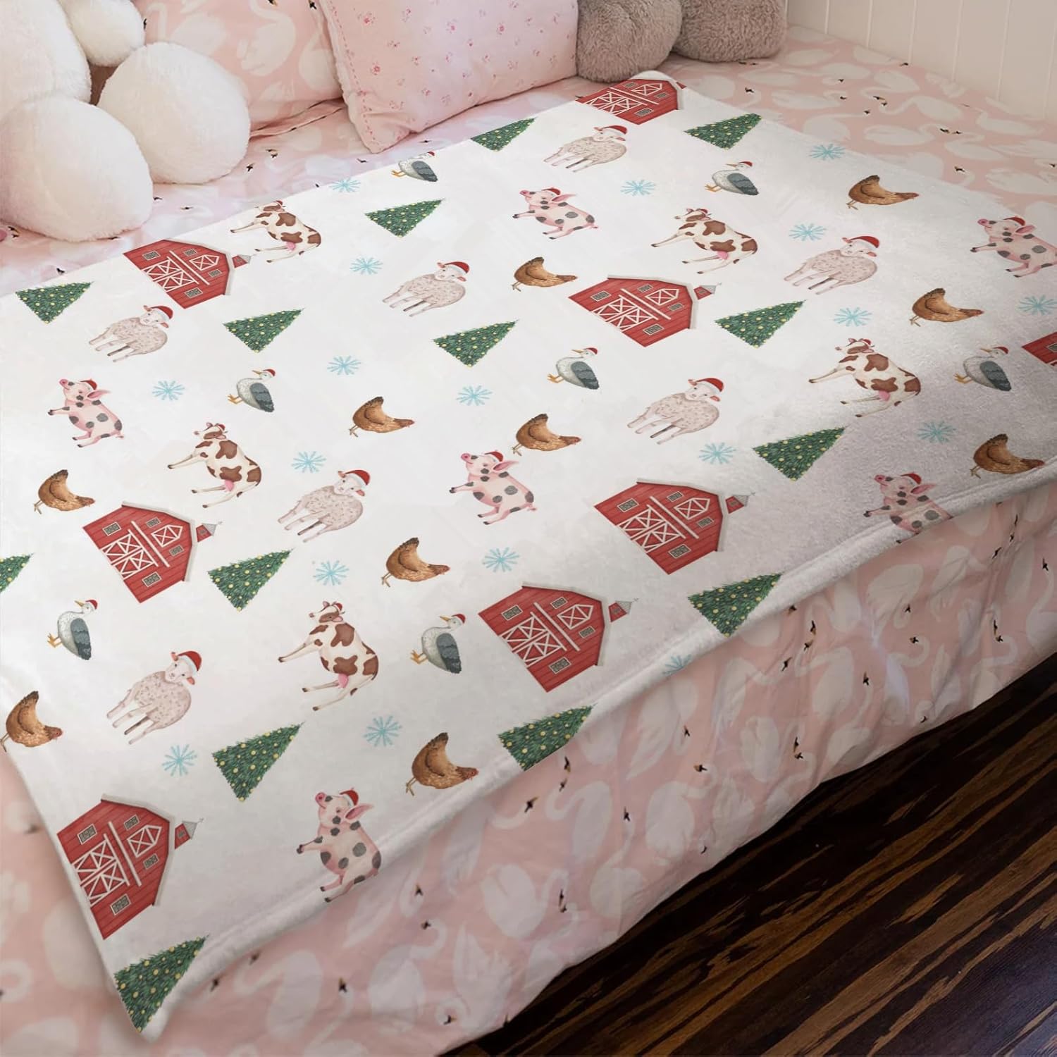 Flannel Farm Animal Baby Blankets for Newborn Toddler