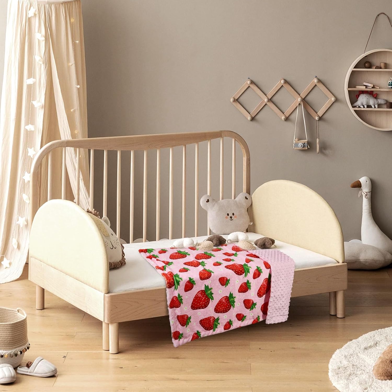 Strawberry Pattern Baby Blanket for Boys Girls