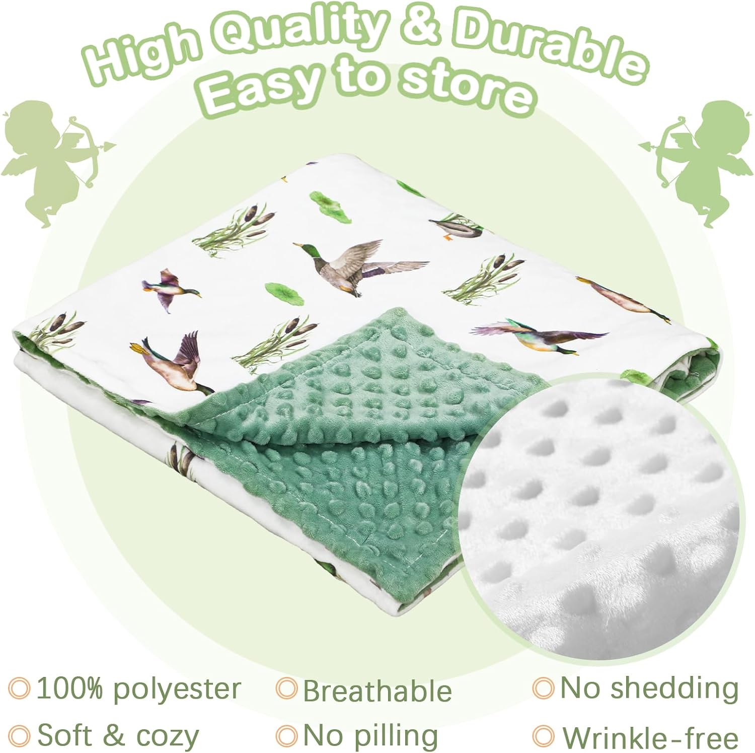 HunnmingRe Mallard Duck Double Layer Baby Blanket