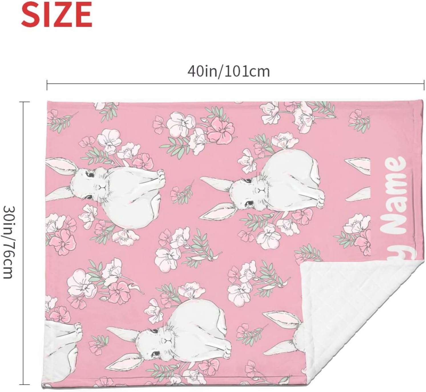 KILOWR Personalized Bunny Blanket for Baby Girls