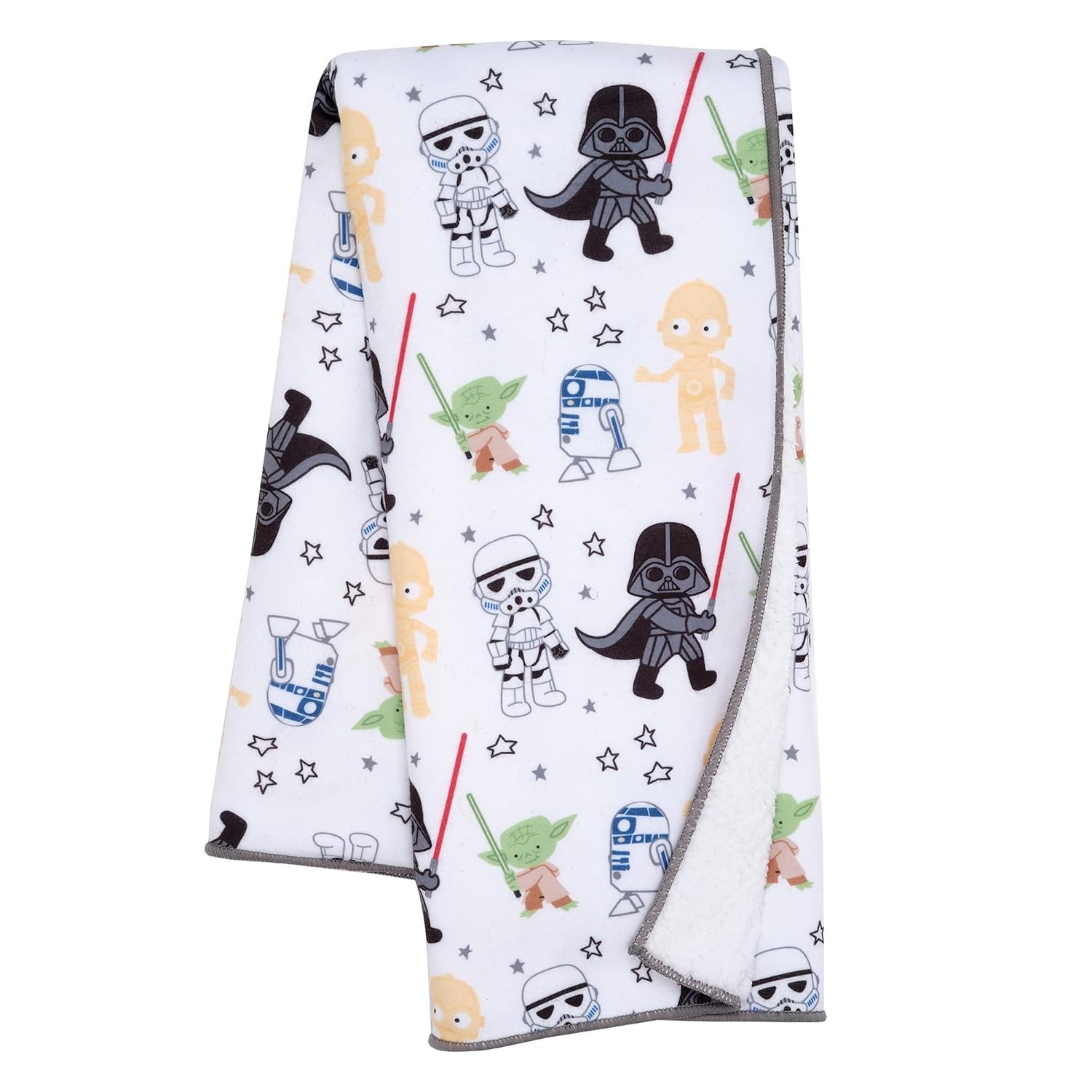 Lambs Ivy Star Wars Fleece Baby Blanket with Yoda and Darth Vader