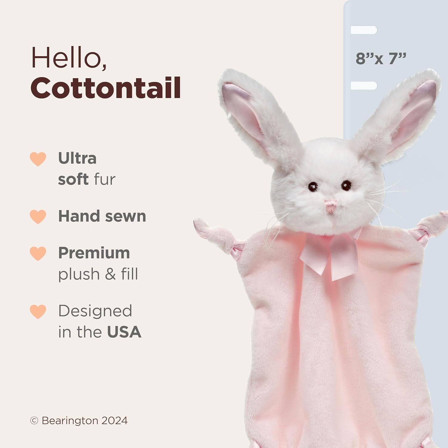 Bearington Collection Wee Cottontail Baby Lovey Blanket
