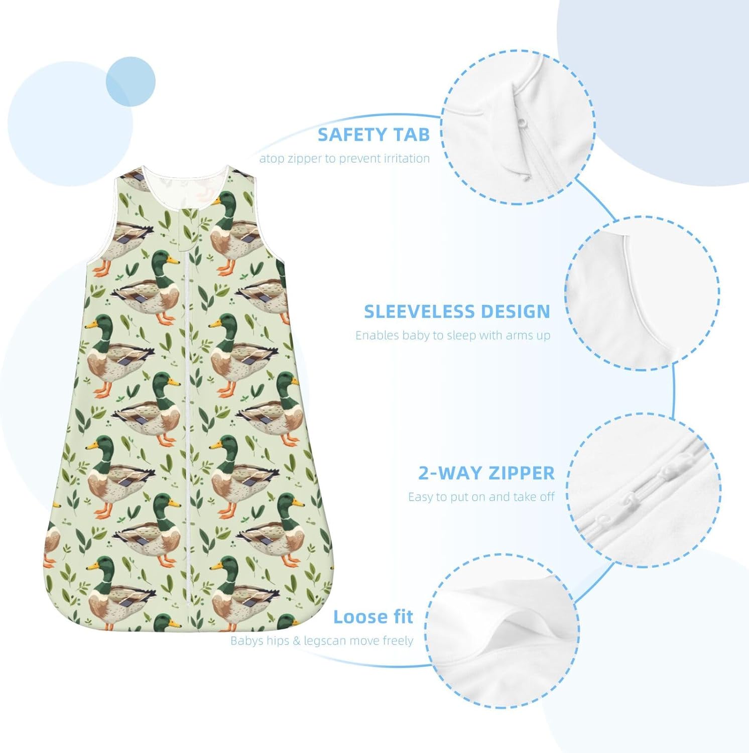 Muishi Baby Wearable Blanket Snails Butterflies Sleeping Bag