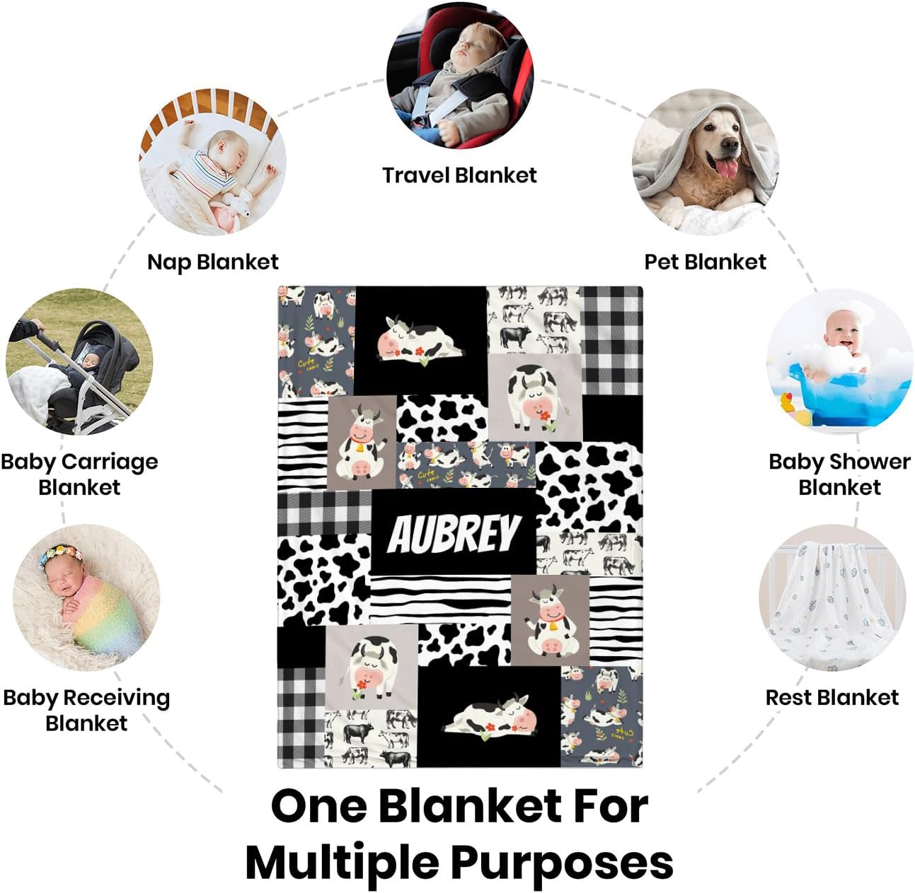 Personalized Baby Blanket with Name for Girls Boys