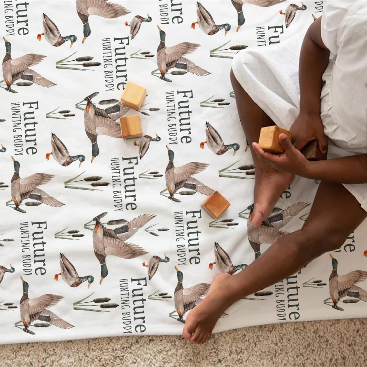 Future Duck Hunting Buddy Baby Blanket 30 x 40 1