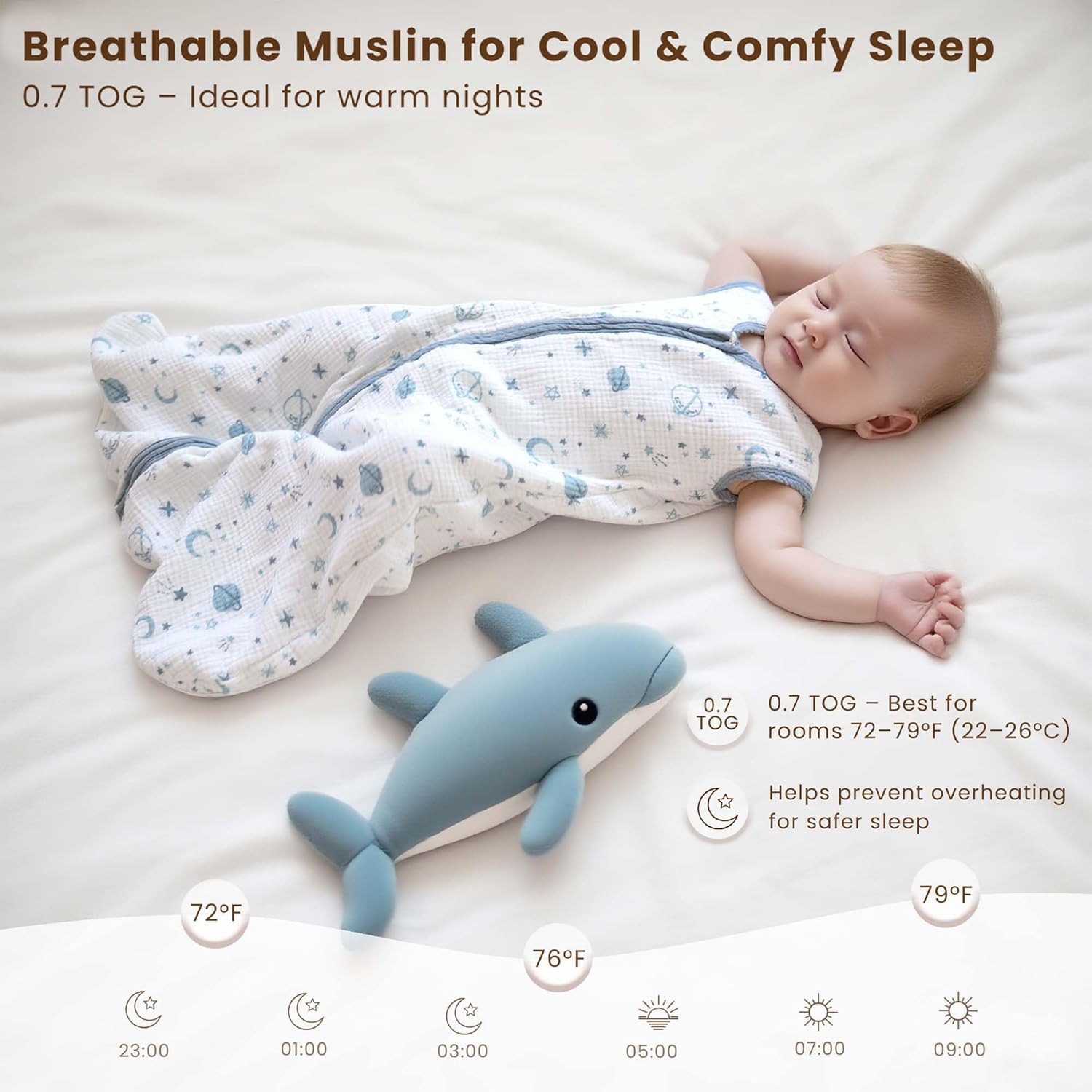 Konssy 2-Pack Baby Sleep Sack 6-12 Months