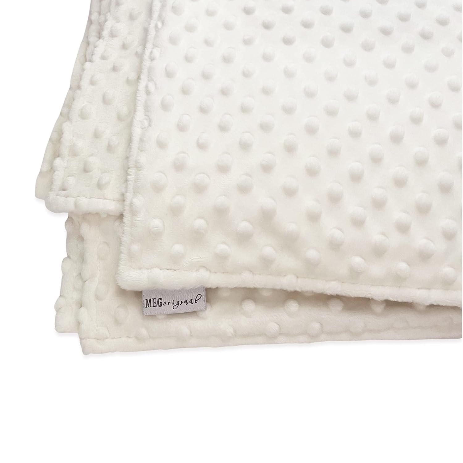 Ivory Minky Dot Crib Blanket for Baby Toddler 30x51