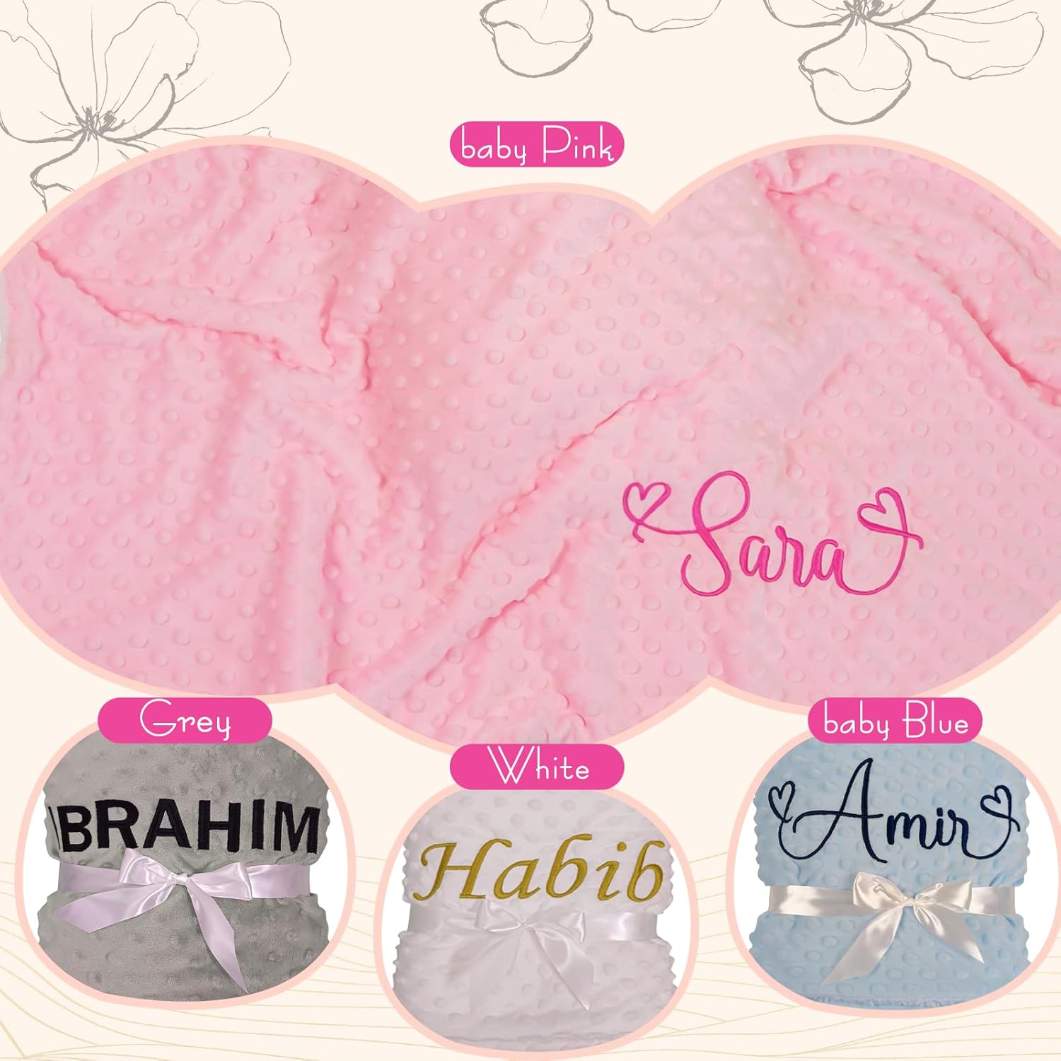 Personalized Baby Blanket with Name 27x35 Inch