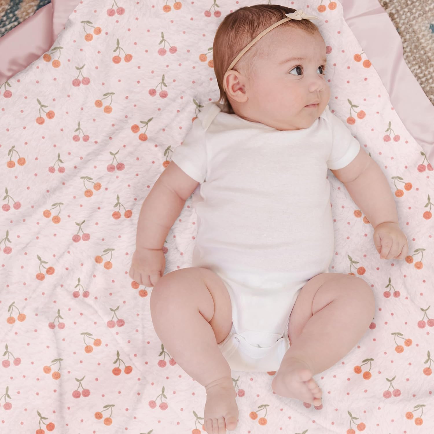 JuJuBe x Studio Oh Baby Essentials Reversible Blanket - Cherry Cute