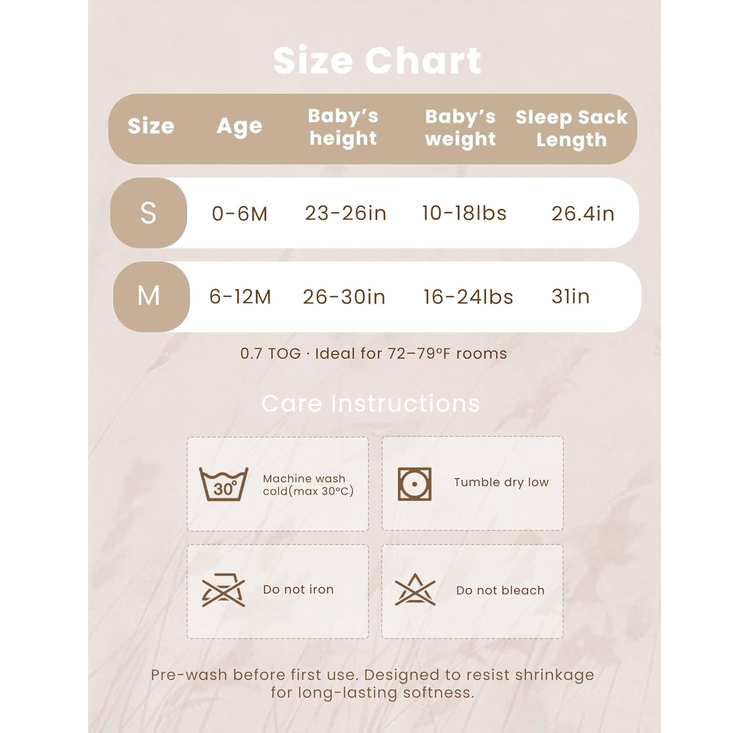 Konssy 2-Pack Baby Sleep Sack 6-12 Months