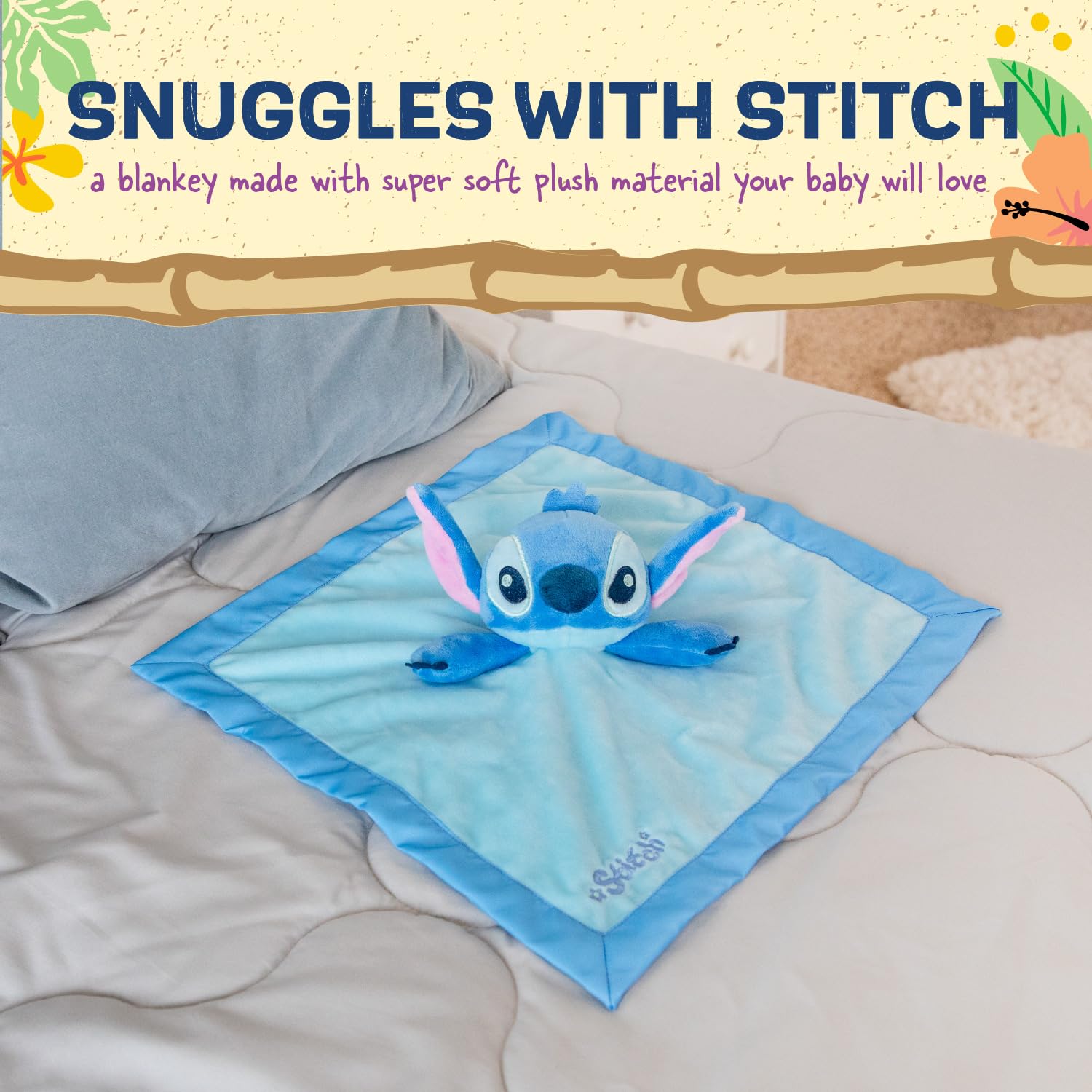 Disney Stitch Baby Lovey Blanket 12 Inch Snuggle Toy