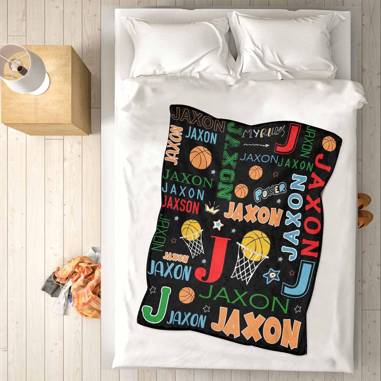 YESCUSTOM Personalized Basketball Throw Blanket for Kids