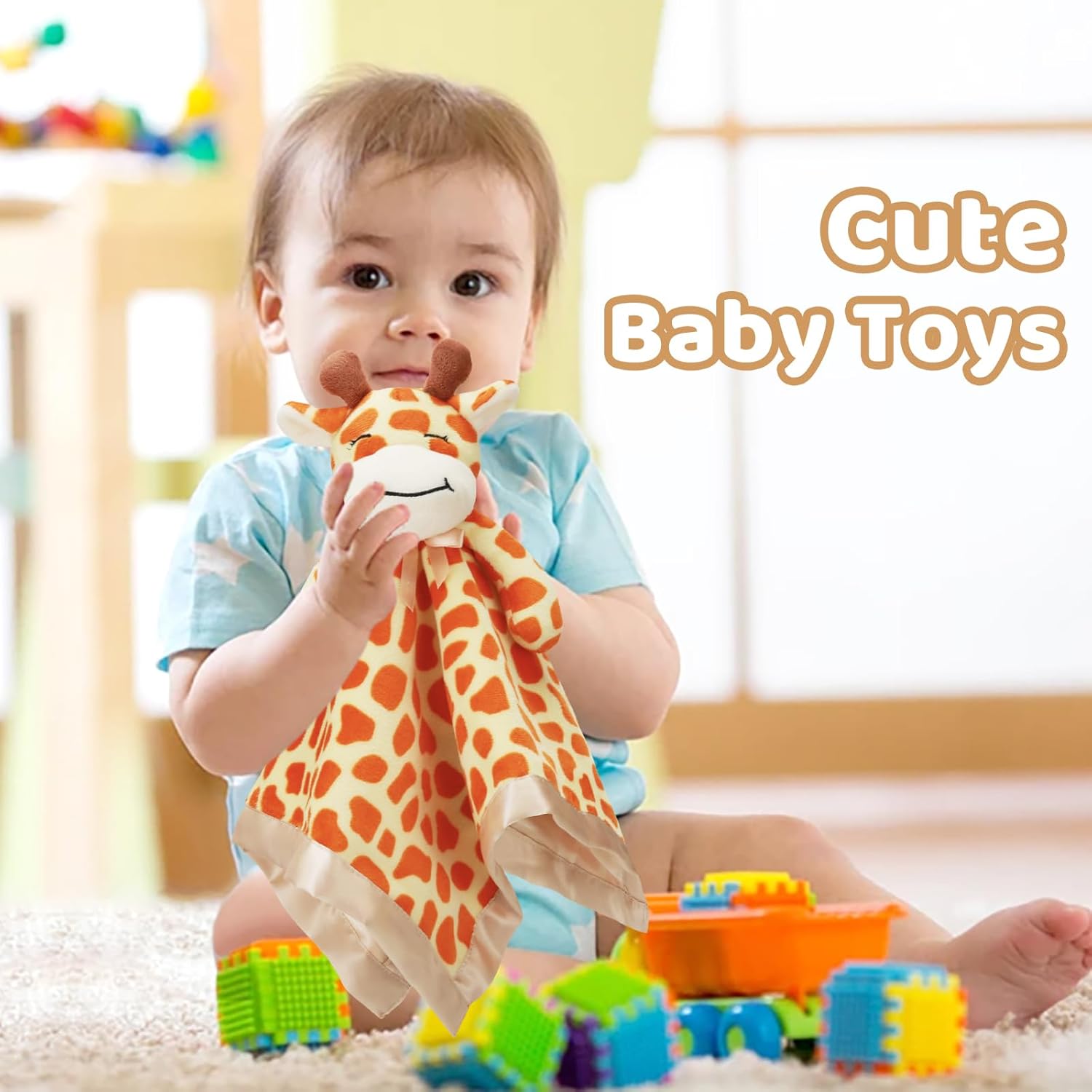 Pro Goleem 16 Inch Giraffe Lovey Security Blanket for Babies 1