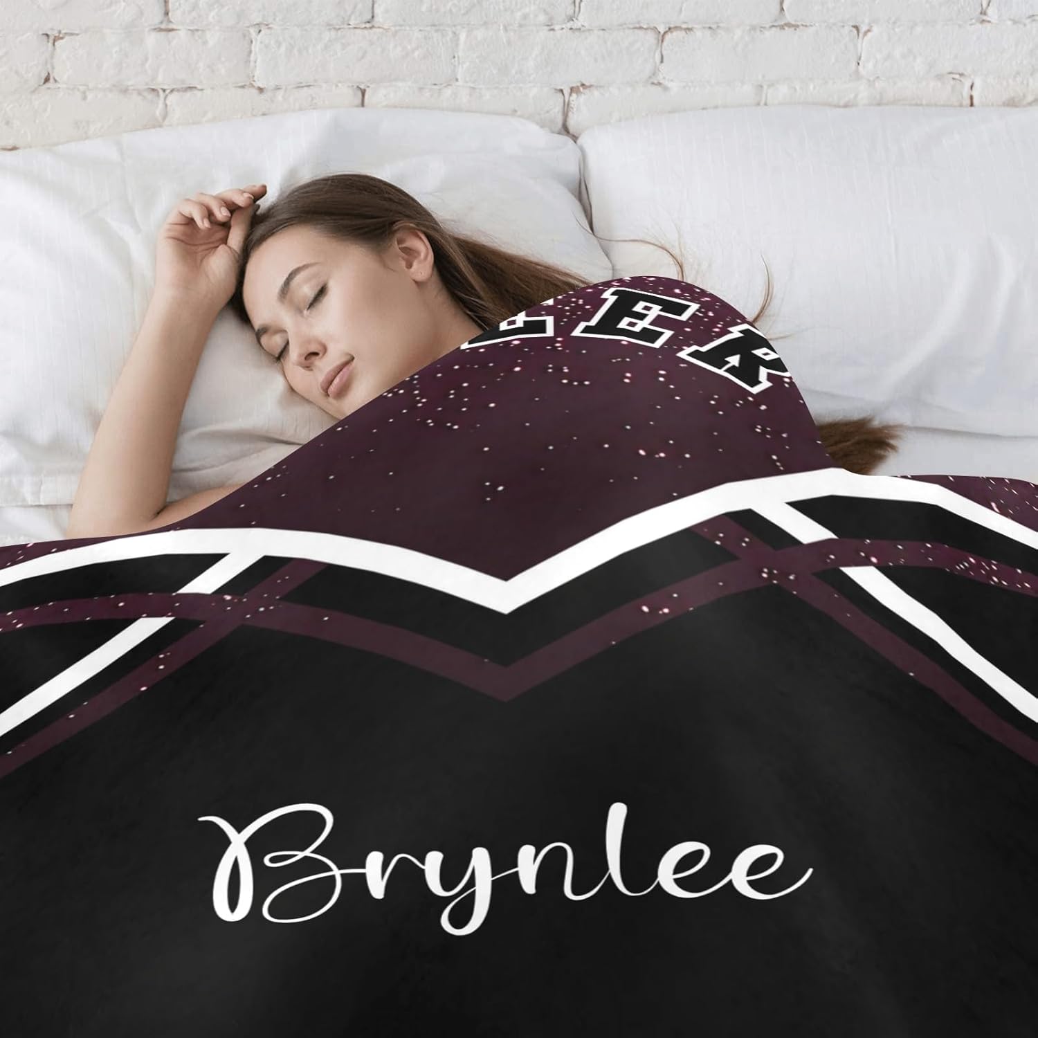 Custom Dark Red Baby Blanket with Name for Newborn 1