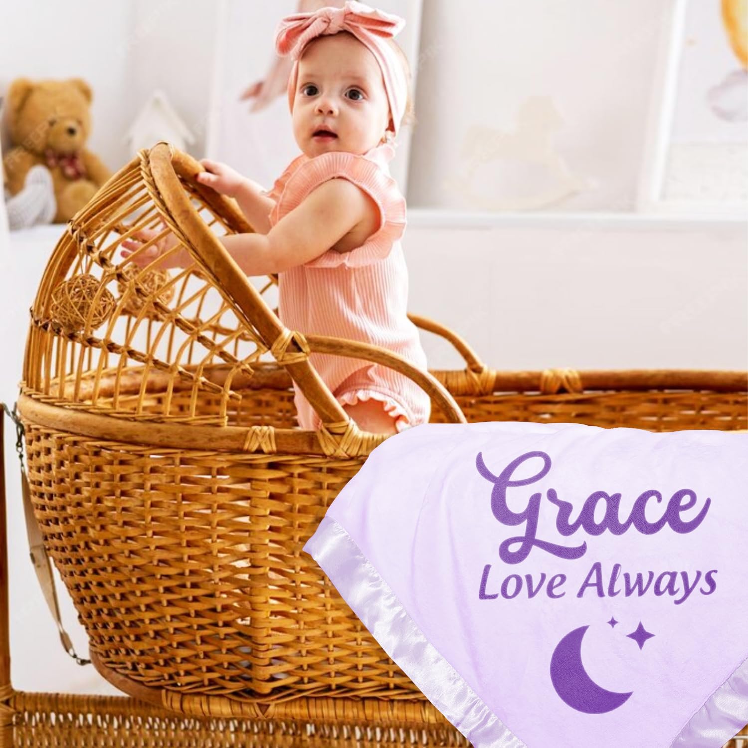 Yofair Personalized Baby Blanket with Name Customized Gift