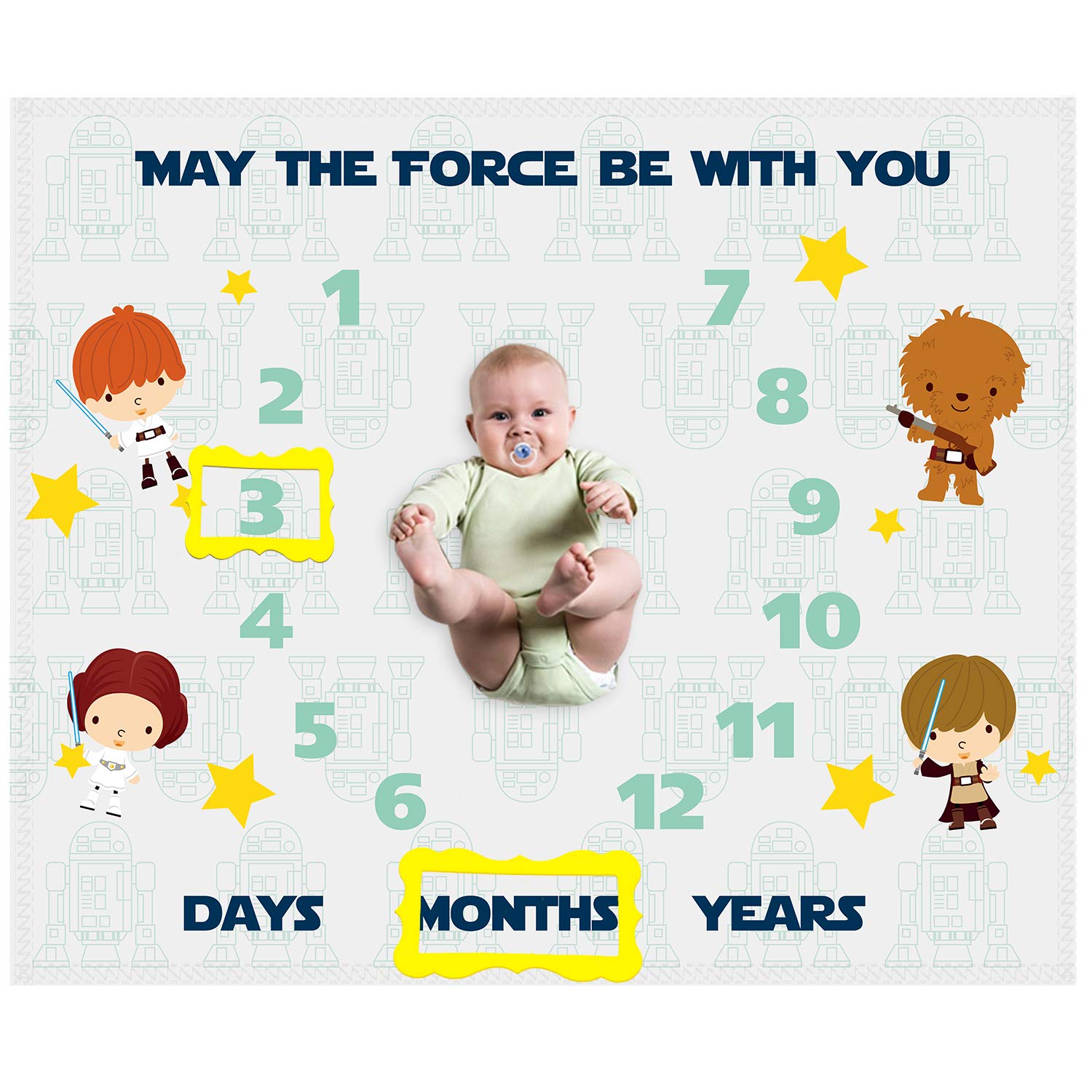 ShellboBO Baby Milestone Blanket - May The Force Be With You