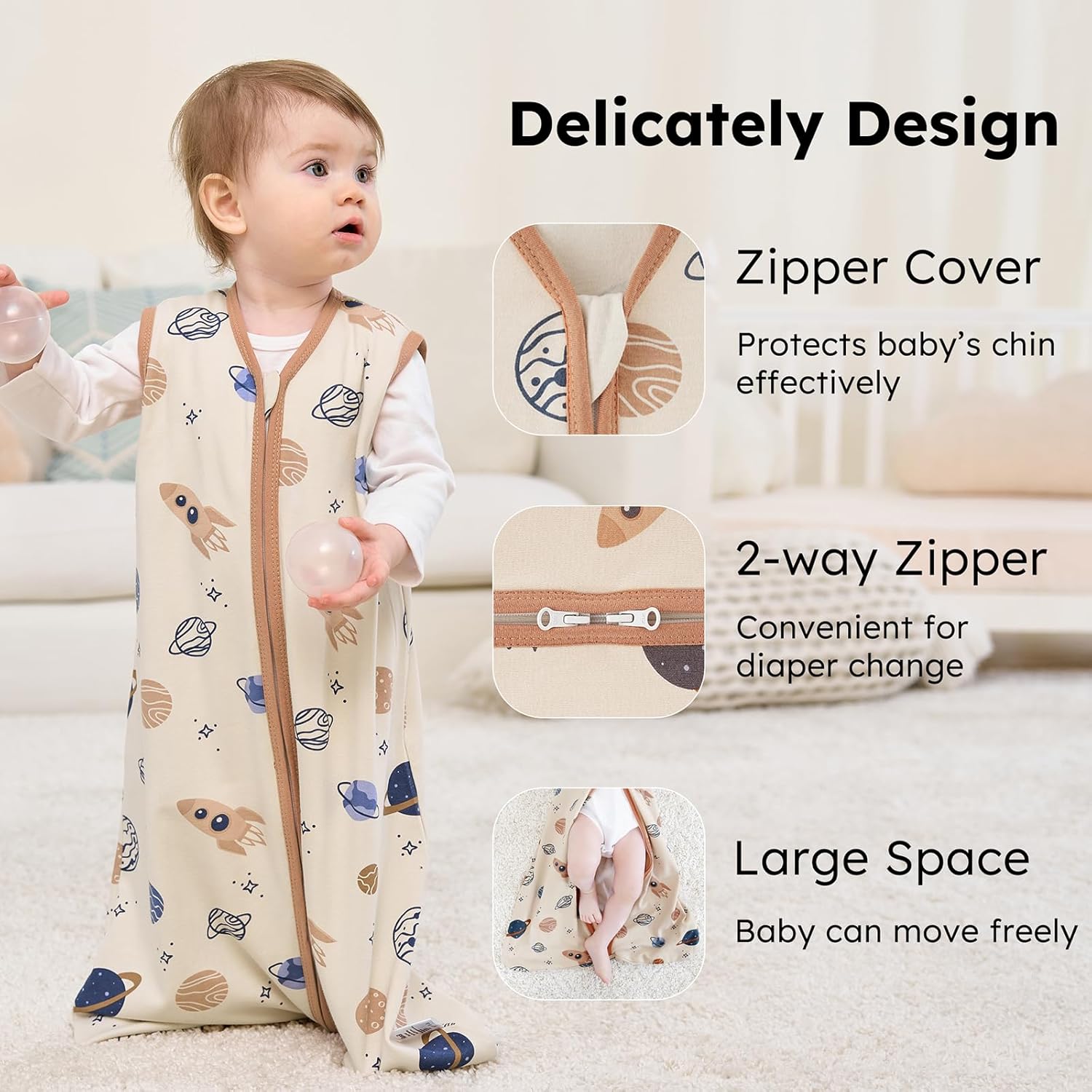 FIEMOL 3 Pack Baby Sleep Sack 18-24 Months