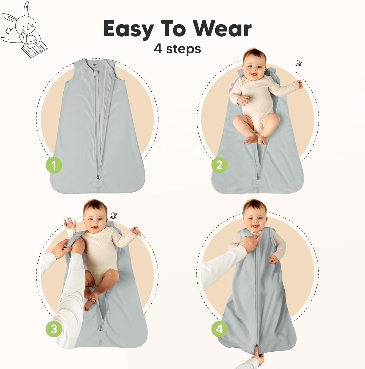 KeaBabies 2-Pack Baby Sleep Sacks - 05TOG Organic Cotton Wearable Blanket