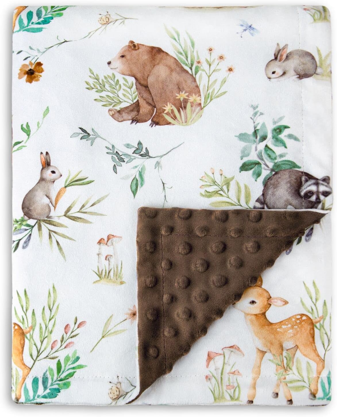 HOMRITAR Soft Plush Minky Blanket with Dotted Backing