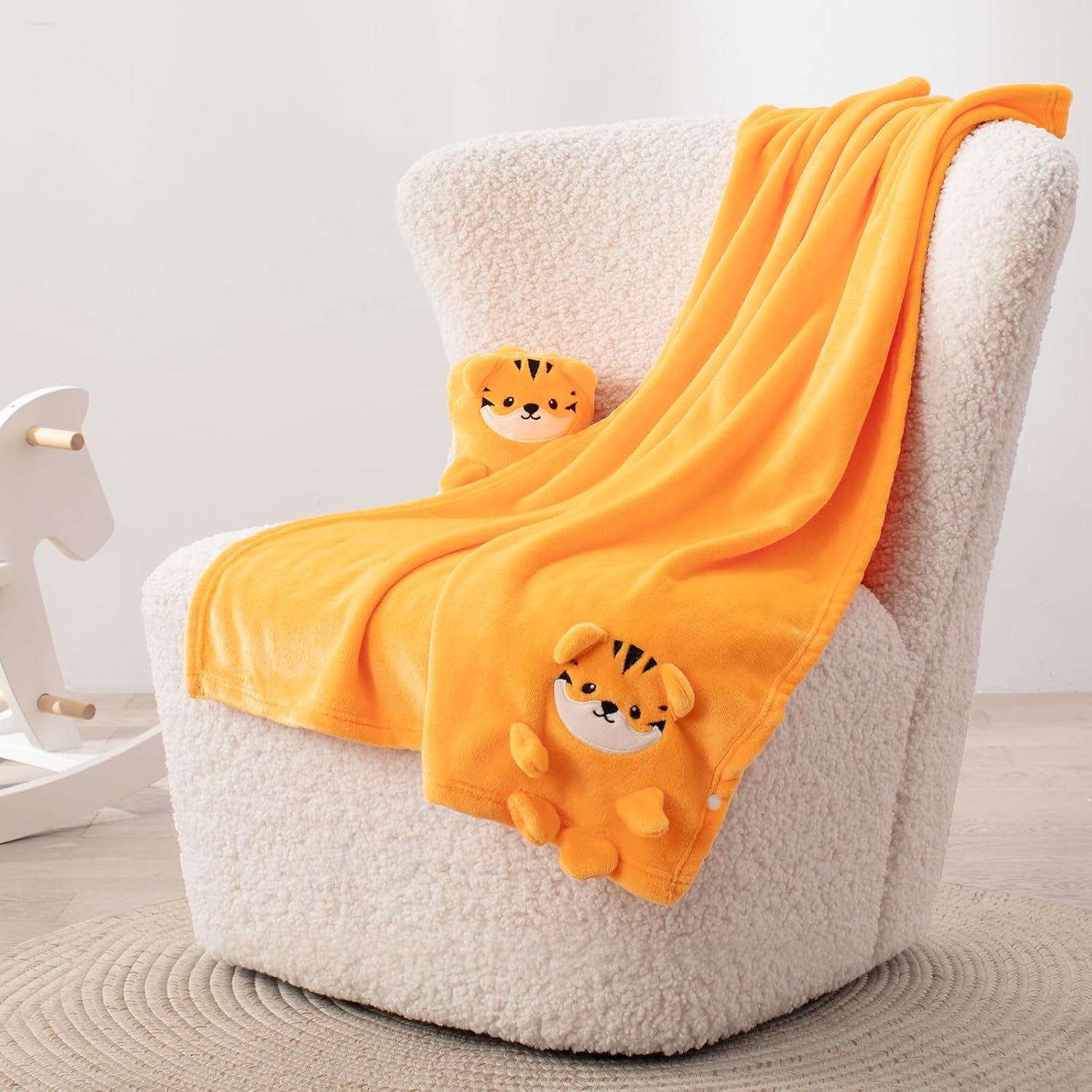 Babyhuggle Foldable Tiger Plush Blanket