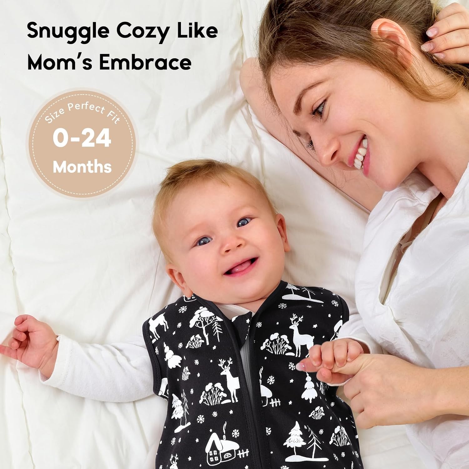 Yoofoss 0-6 Months Organic Cotton Sleep Sack 2-Way Zipper 05 TOG