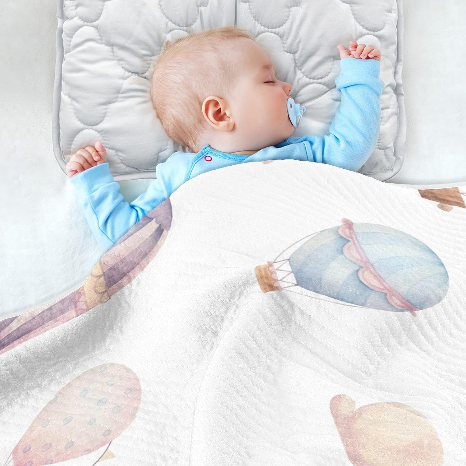 WELLDAY Baby Blanket - Hot Air Balloon Pattern Soft Breathable 30x40 Inch