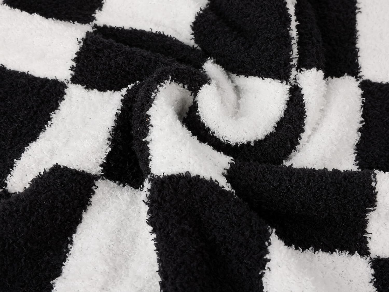 Checkered Microfiber Reversible Blanket - 30x40 Black
