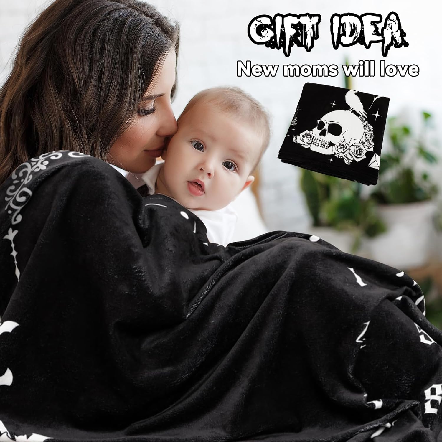 Gothic Baby Milestone Blanket 50x40 Inches Halloween Decor