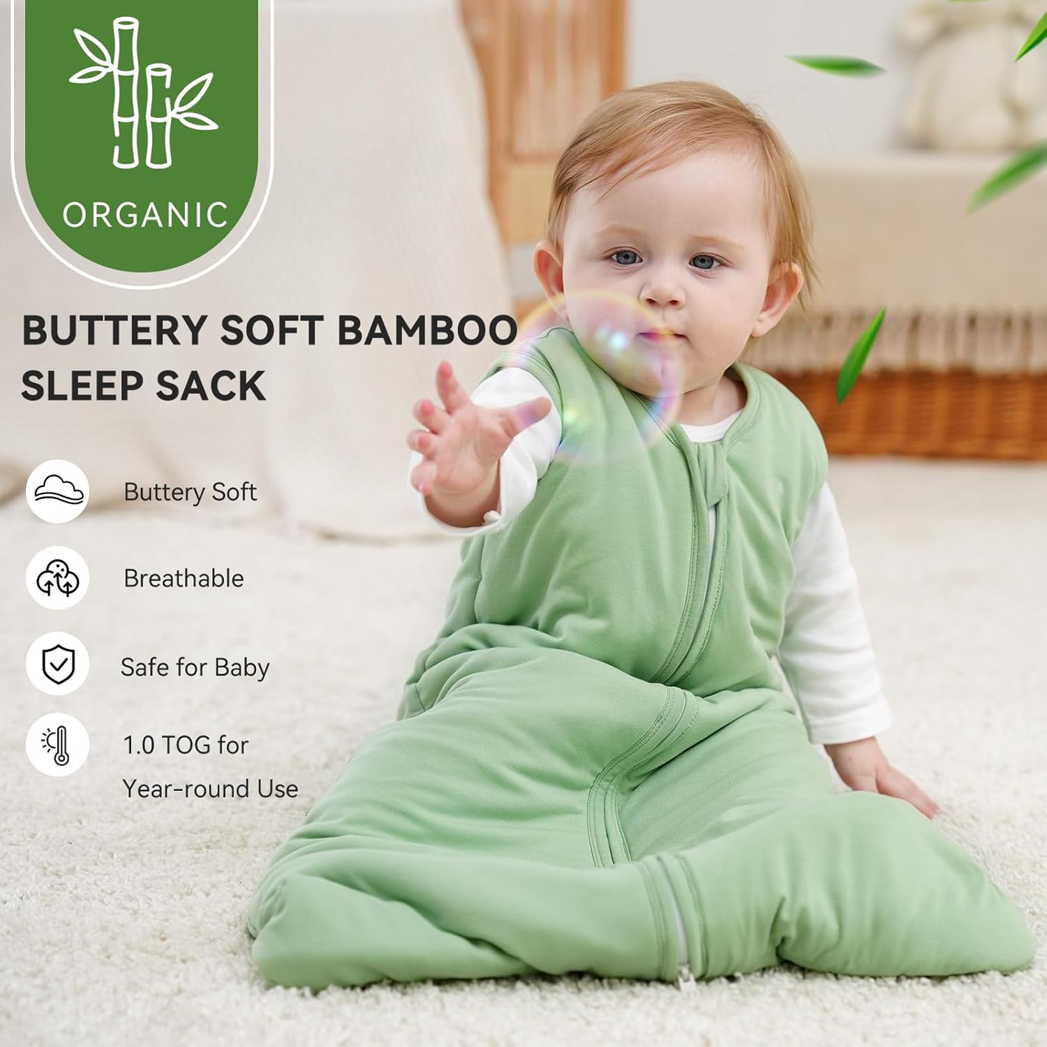 FILLEEP Bamboo Rayon Sleep Sack 18-24 Months 10 Tog