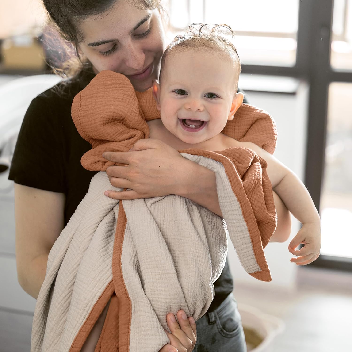 Lulu Moon Muslin Baby Blanket - 47x47 Caramel