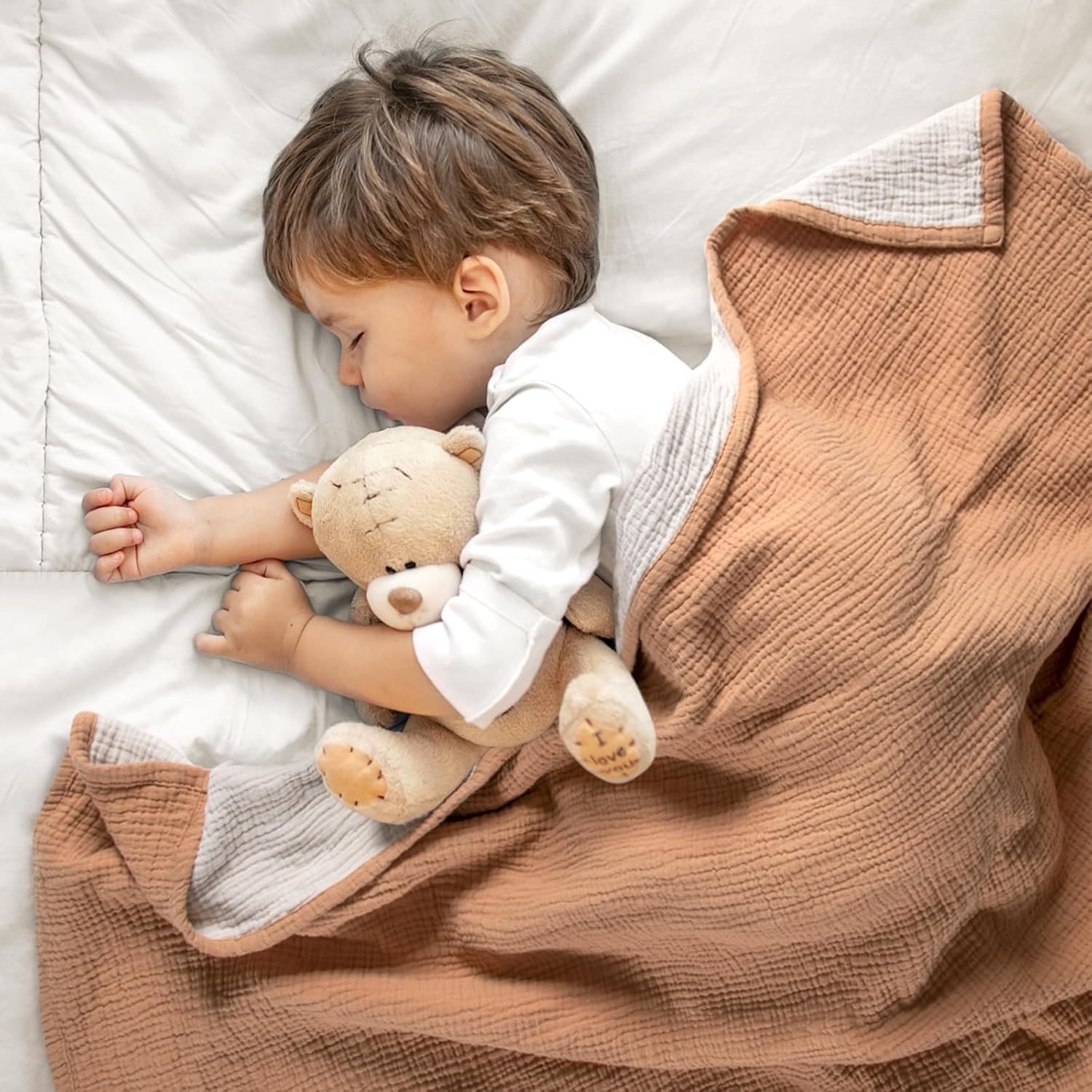 Lulu Moon Muslin Baby Blanket - 47x47 Caramel