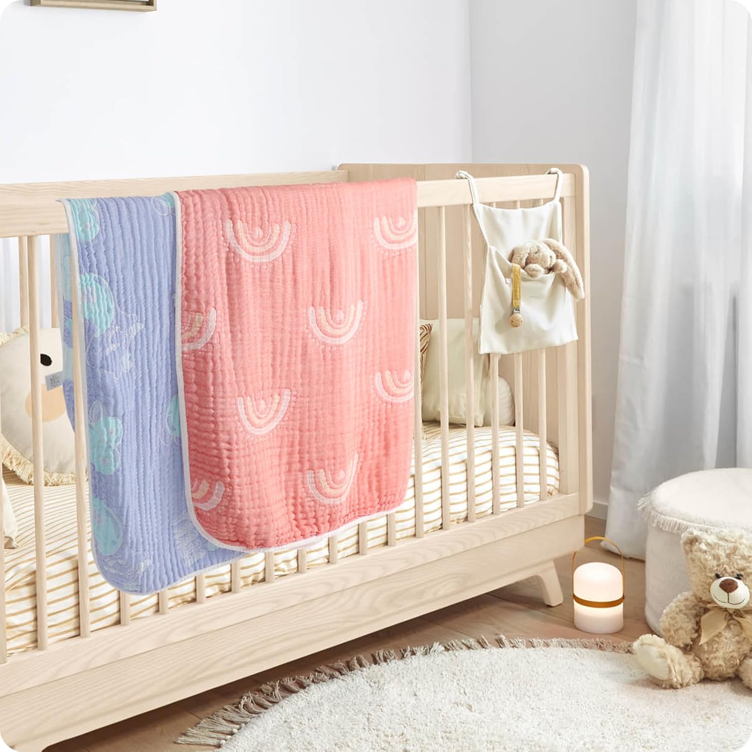 6-Layer Organic Cotton Baby Blanket Reversible Neutral 433x413