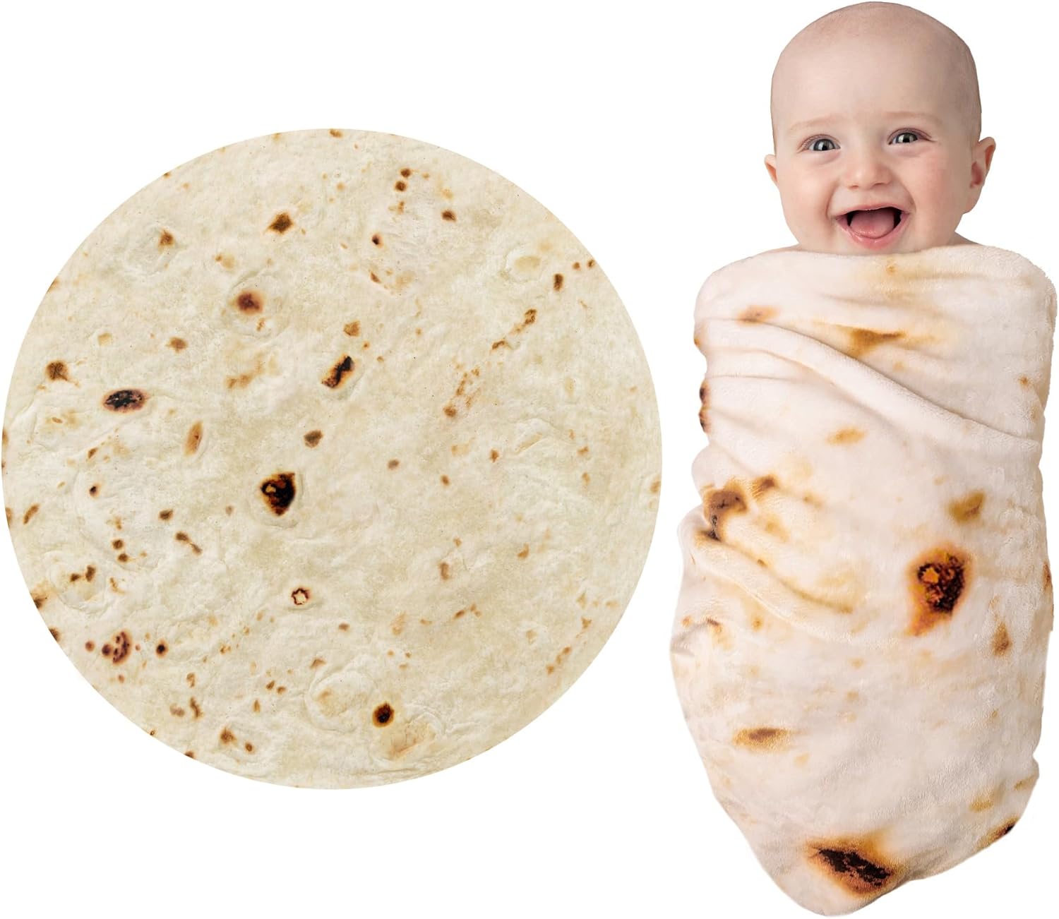 Jorbest Burritos Swaddle Blanket 36 Inches Flannel Baby Blanket with Funny Pattern