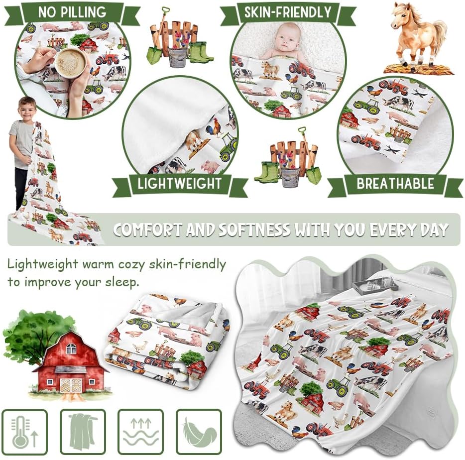 Buyyet Farm Animal Baby Blanket 40x50 for Kids