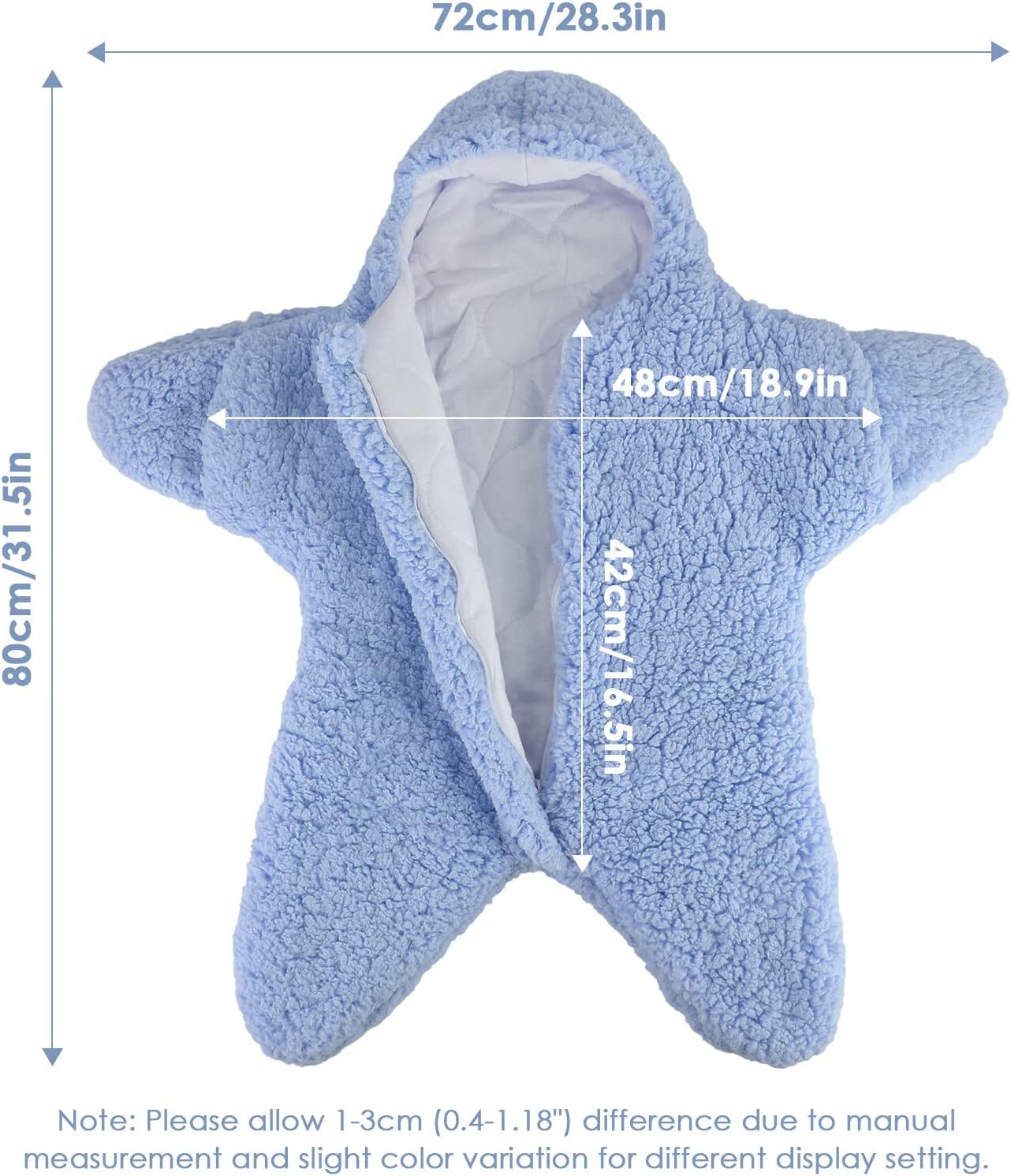 Owlike Baby Wearable Windproof Blanket with Zipper and Hood