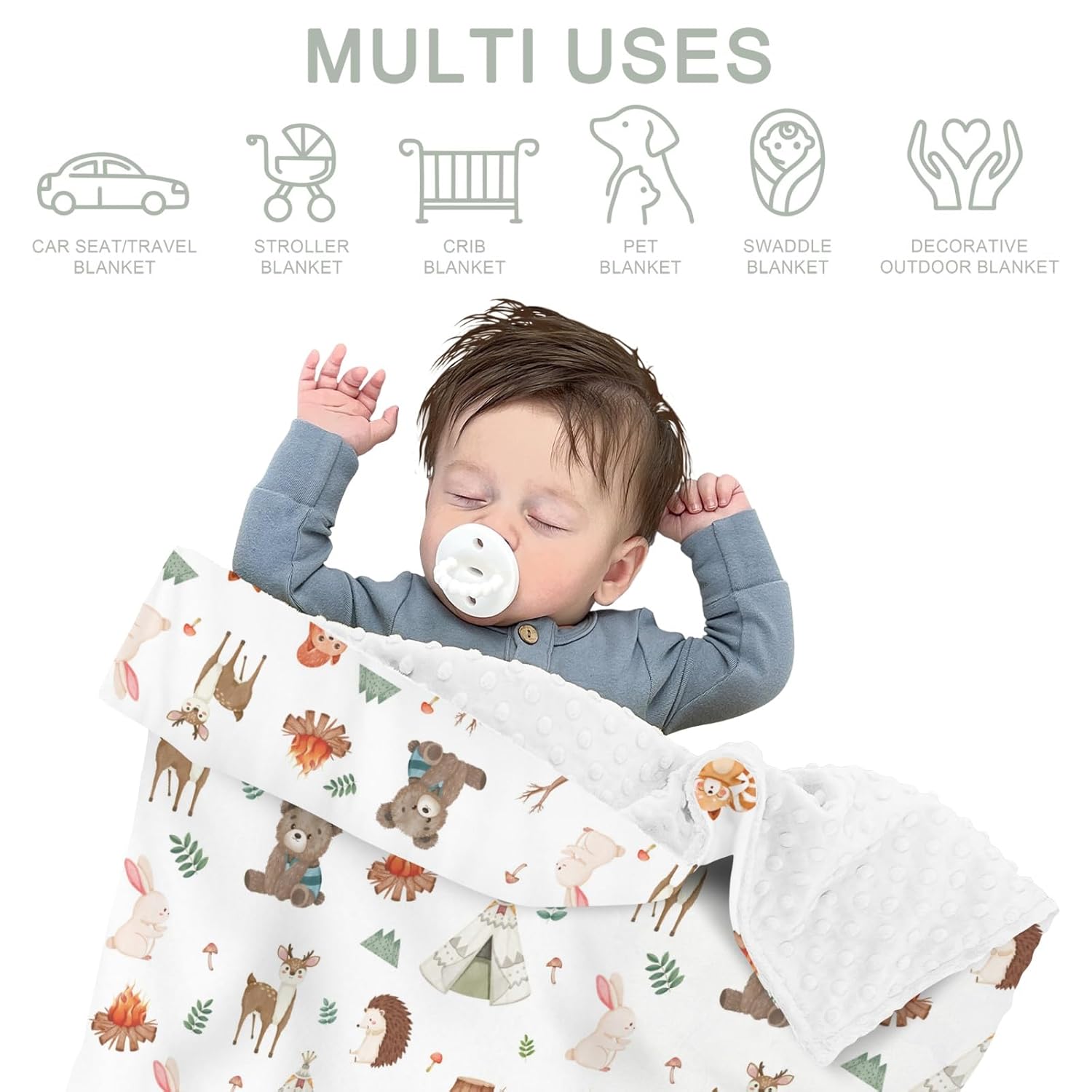 Ultra Soft Mink Dotted Baby Blanket for Baby Toddler and Pets