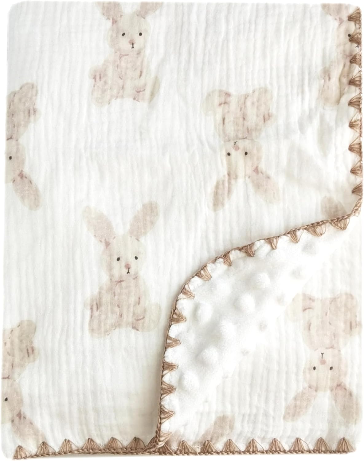 Gunnaicat 40x40 Baby Blanket Double Layer with Dotted Backing