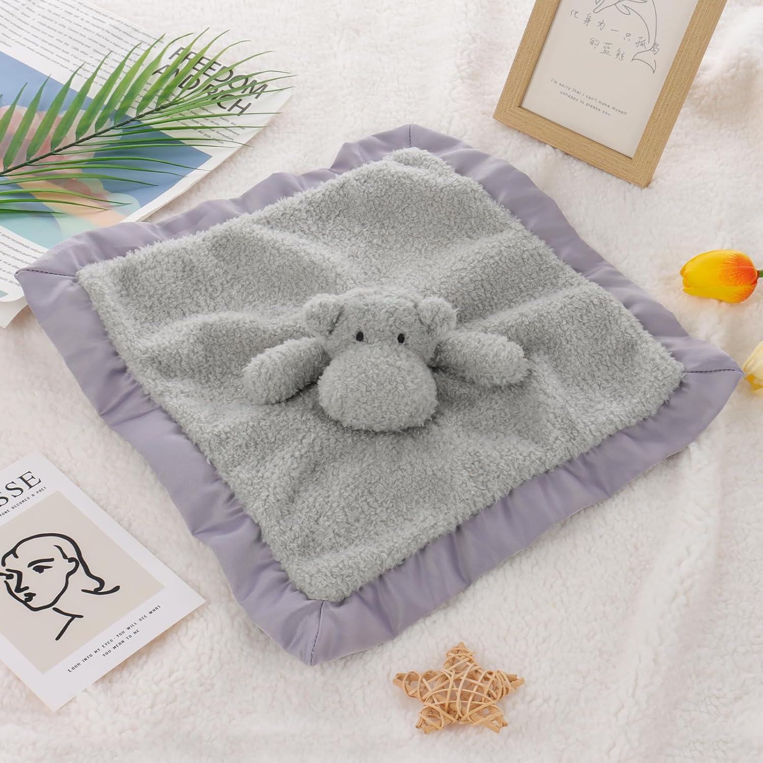 Apricot Lamb Hippo Security Blanket Baby Lovey